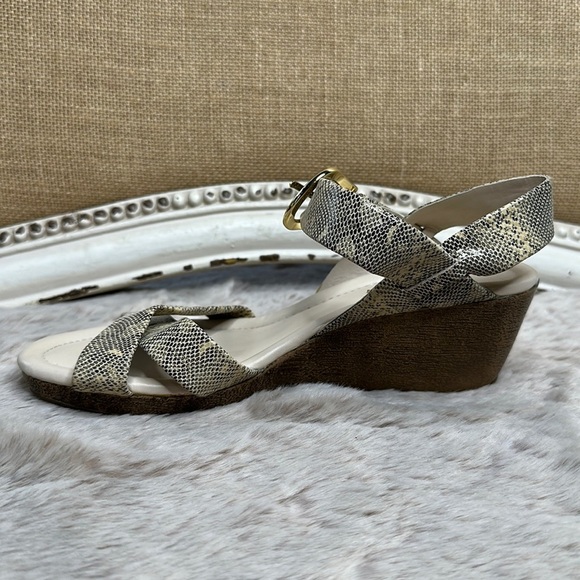 Cole Haan | NikeAir Tali | Wedge Snake Print Sandals - Picture 3 of 14